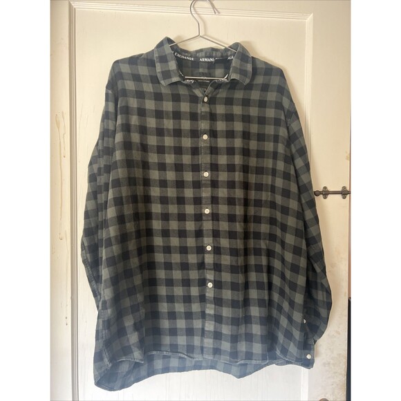 Armani Exchange Men's Plaid Flannel Long Sleeve Button Down Shirt Sz XXL/TTG - Picture 1 of 11